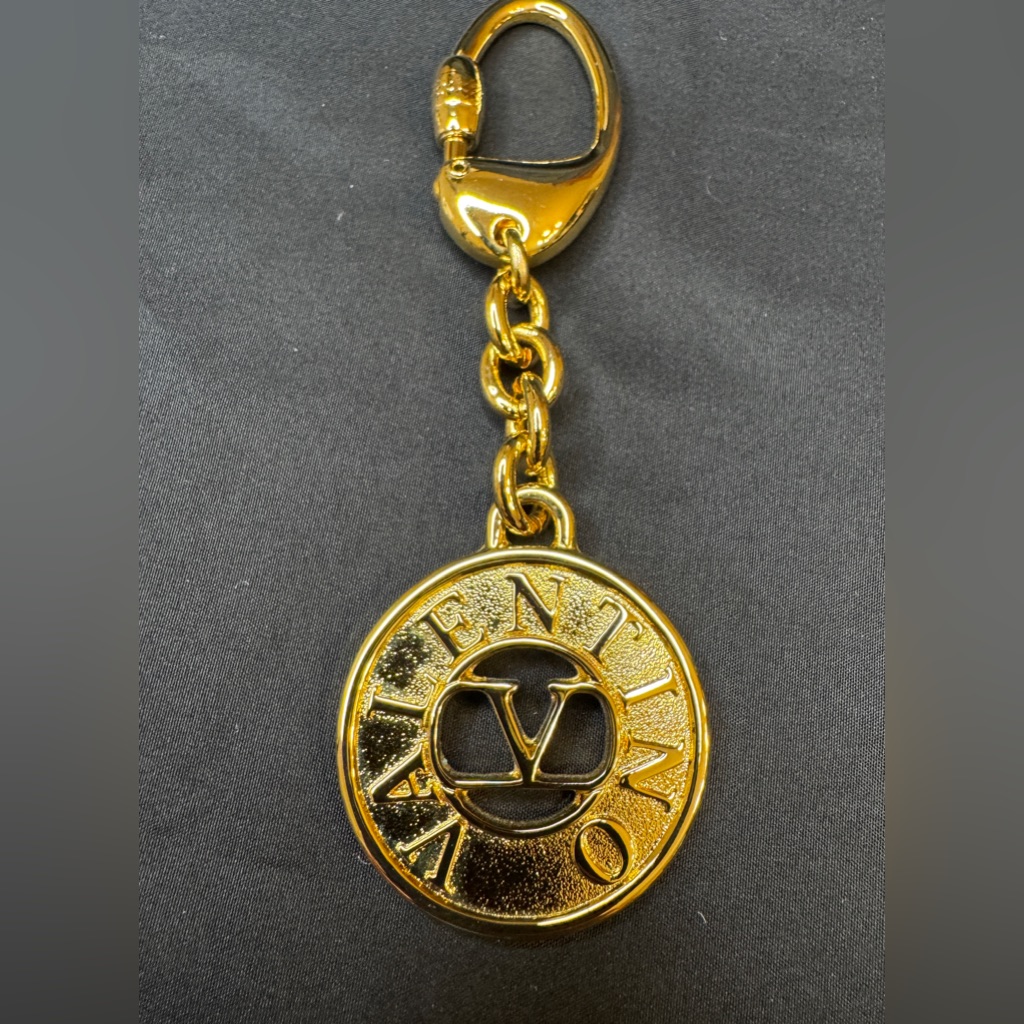 Valentino “V” Logo Gold Keychain